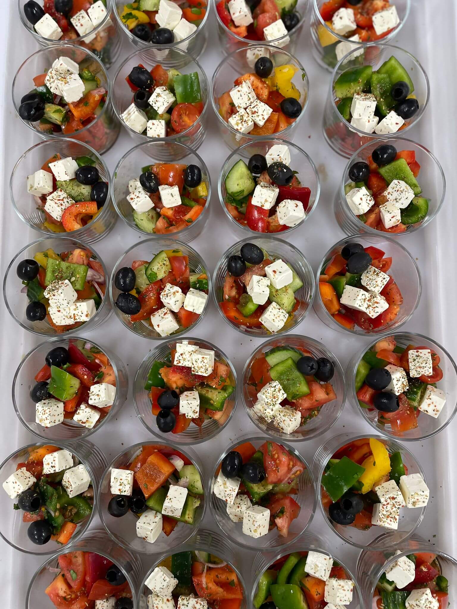 Griechischer Salat Im Glas Mit Feta Und Oliven